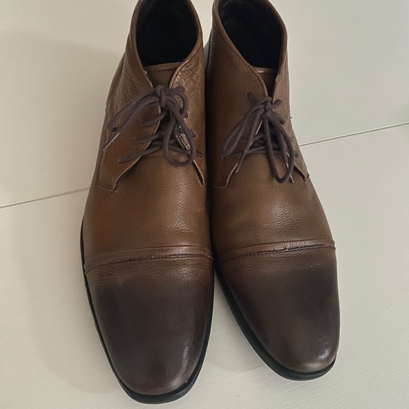 Democrata Gradient Brown Cap Toe Cadet Leather Dress Boots Size 12 - Picture 3 of 12